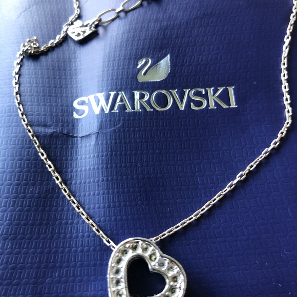 Silver Swarovski open hearth necklace / no crystal - Picture 2 of 3